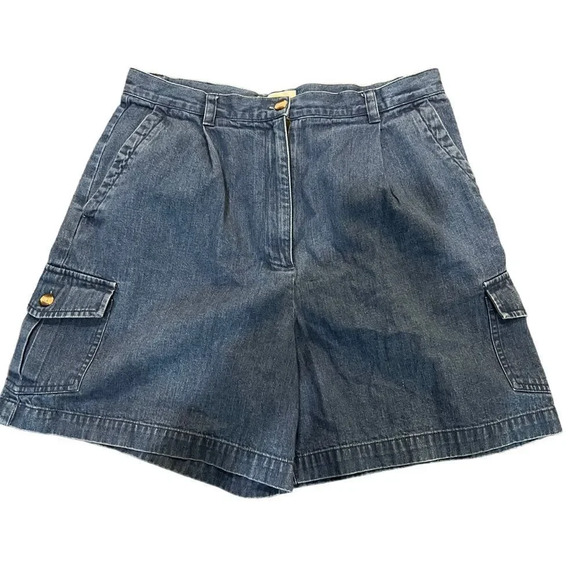 Vintage Talbots 100% Cotton Jean Shorts Size 12 - Picture 1 of 3